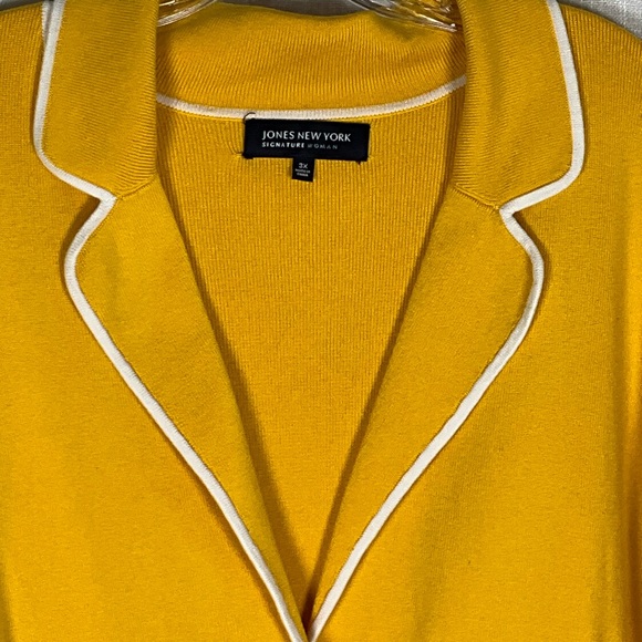 Jones New York Blazer Size 3X Yellow with White Accents - Picture 2 of 7